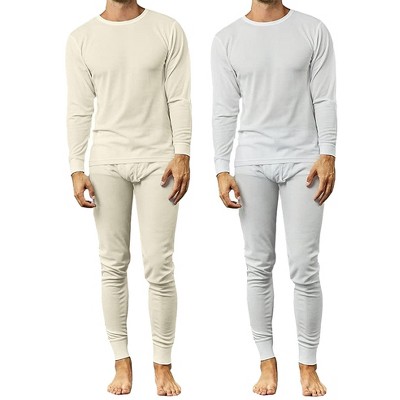 Galaxy By Harvic Men's 4-Piece Lightweight Thermal Set Of Both A Thermal Top And Bottom (2-Full Sets)