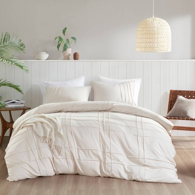 510 Design Porter Soft Washed Pleated Duvet Cover Set Neutral