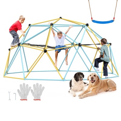 VEVOR Climbing Dome, for Kids 3 to 10 Years Old,10FT Geometric Dome Climber with Hammock and Swing,  Jungle Gym Supports 750LBS and Easy Assembly