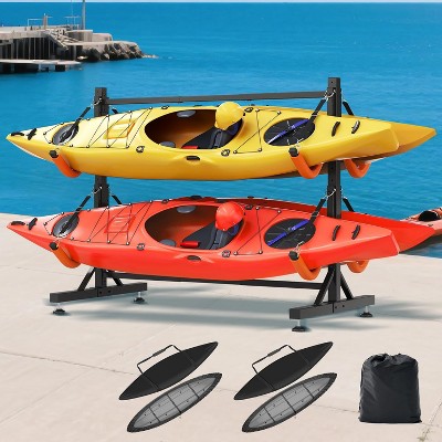 AMERLIFE Freestanding Kayak Storage Rack, Adjustable Width Stand with Stable Base