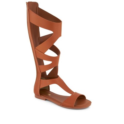 Andrea Tall Gladiator Sandals With Back Zipper 67926