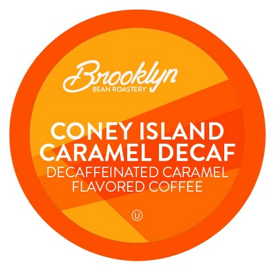Brooklyn Beans Coney Island Flavored Caramel Decaf Coffee Pods, 2.0 Keurig,40 Ct