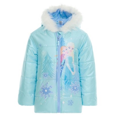 Disney Junior Girls Zip Up Winter Coat Puffer Jacket Toddler