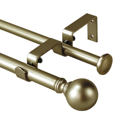 Urbanest Ball Adjustable Double Drapery Curtain Rod Set, 5-8"