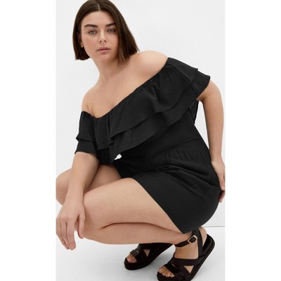 Women's Plus Size Poppy Playsuit - black | CITY CHIC
