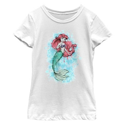 Girl's The Little Mermaid Ariel Splash Art T-Shirt