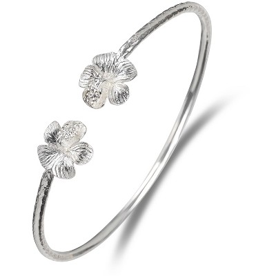 Better Jewelry, Flower Hibiscus .925 Sterling Silver West Indian Bangles, 1 piece