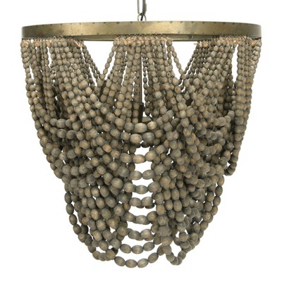 Storied Home Draped Wood Bead Chandelier