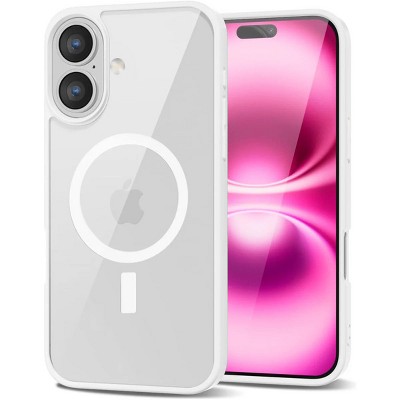 Entronix [Magnetic] Case Compatible with iPhone 16 Plus - [Clear Back] Soft Matte Frame