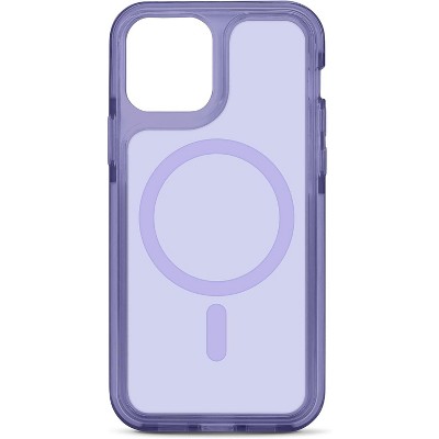 iHome Velo Gloss Silicone Case for iPhone 12 Pro, MagSafe Compatible, Lightweight, Drop & Screen Protection, Pastel Purple
