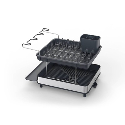 Joseph Joseph Excel Steel 2-Tier Stainless Steel Dish Rack Gray: Drying Rack for Dishes, Hand Wash, 2-Year Warranty