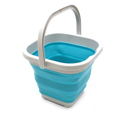 SAMMART 5L (1.3 Gallon) Square Collapsible Plastic Bucket