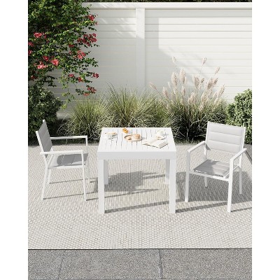 Patio Extendable Dining Table for 4-6,Aluminum Outdoor Dining Table 31.5-63 for Backyard Porch, Deck