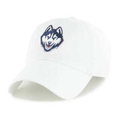 NCAA UConn Huskies Fabric Washed Relaxed Fit Baseball Hat: Cotton, Adjustable Strap