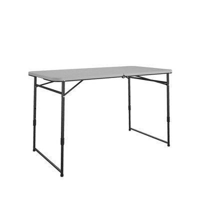 COSCO 4 ft. Indoor/Outdoor Fold-in-Half Portable Utility Table, Gray