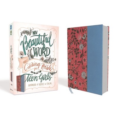 NIV, Beautiful Word Coloring Bible for Teen Girls, Imitation Leather, Pink/Blue - by  Zondervan (Leather Bound)