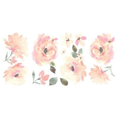 Floral Blooms Peel and Stick Wall Decal - RoomMates: Transformative Botanical Vinyl Decor, Easy to Reposition