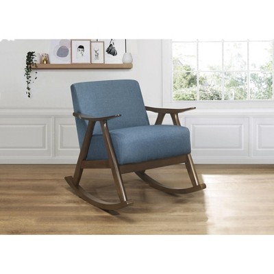 NicBex Accent Chair Rocking Chair Wood Frame Upholstered Modern Home Furniture Lounge Chair Reading Chair Comfy Chair for Living Room, Blue
