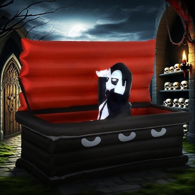 Whisen Halloween Inflatables Outdoor Decorations Pumpkin Reaper Decoration, Ghost Blow Up LED Yard Decor
