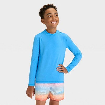 Boys' Long Sleeve Solid Rashguard Top - Cat & Jack™ Blue