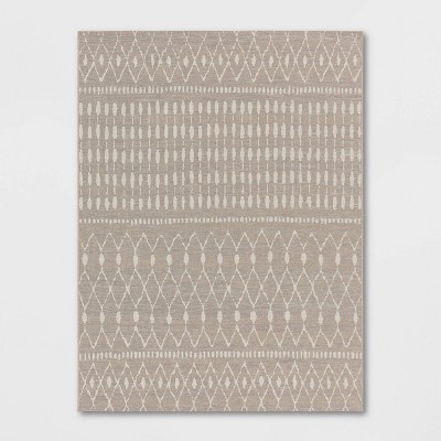 Neutral Moroccan Rectangular Woven Indoor Outdoor Rug - Threshold™