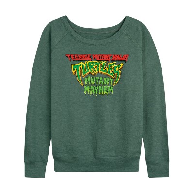 Women's - Teenage Mutant Ninja Turtles - Movie Logo Lightweight French Terry Wide Neck Long Sleeve Graphic Shirt