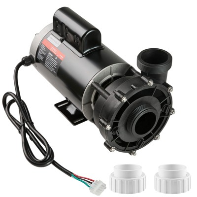 VEVOR 2 Speed SPA Pump, 56-Frame, AC220-240V Hot Tub SPA Pump, 3HP/200GPM/65.61ft High Speed or 0.4HP/100GPM/16.07ft Low Speed, black