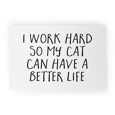 EnvyArt Cat Better Life Looped Vinyl Welcome Mat - Society6
