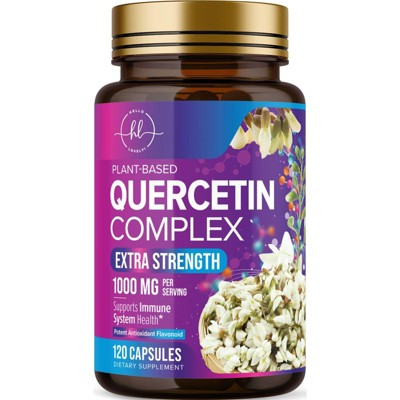 Quercetin Supplement Capsules for Heart, Respiratory, Allergy & Immune Support - 60 Capsules;120 Capsules