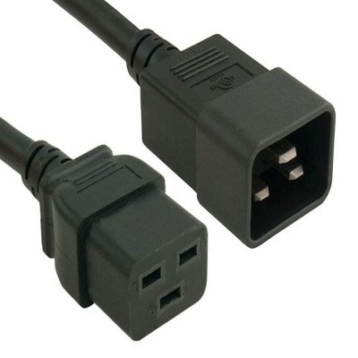 SANOXY 2ft 12 AWG 20A 250V Heavy Duty Power Cord (IEC320 C20 to IEC320 C19)