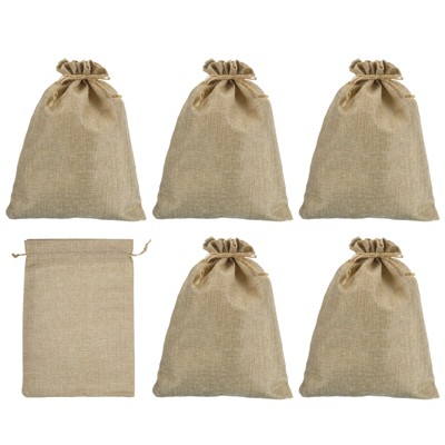 Unique Bargains Durable Large Capacity Coin Sacks Bag with Drawstring 6 Pcs