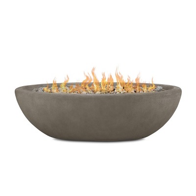 Riverside Large Oval Fire Bowl - Glacier Gray - Real Flame: Outdoor Fireplace, 50,000 BTU, MGO Construction