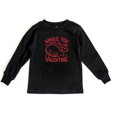 The Juniper Shop Valentines Whale Youth Long Sleeve Tee