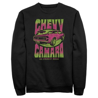 Men's General Motors Retro Pink and Green Chevy Camaro Sweatshirt