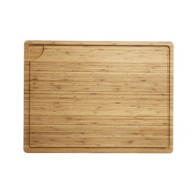 Large Cutting Board for Kitchen, Bamboo Wood Chopping Board, Butcher Block Charcuterie Serving Tray with Juice Groove and Handle
