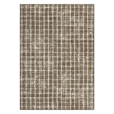 Indoor Modern Washable Living Room Rugs, Ultra Thin Soft Non Slip Geometric Checkered Throw Carpet for Bedroom Dining Room