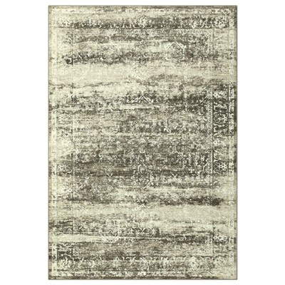 Washable Vintage Printed Rug Non Slip Low Pile Rug Retro Throw Floor Cover Foldable Indoor Carpet for Living Room Bedroom