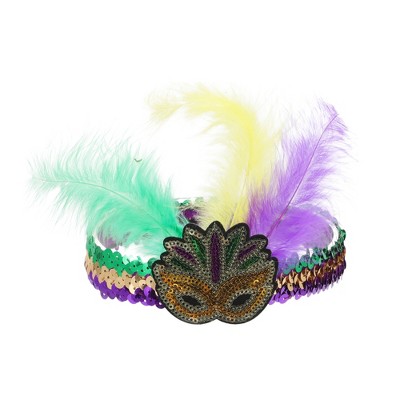 Unique Bargains Women's Feathers Sequins Headbands 1 Pc