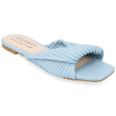 Journee Collection Women's Emalynn Slip On Slide Flat Sandals