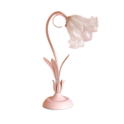 YIYIBYUS Flower Shaped Task and Reading Desk Lamp with Glass Lampshade