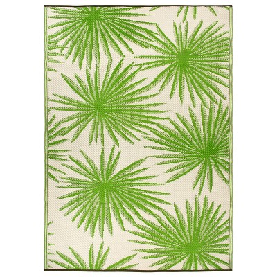 World Rug Gallery Floral Tropical Reversible Recycled Plastic Outdoor Picnic Mat, Camping Rug, RV Rug:  Botanical,  Flat Pile,  UV-Resistant