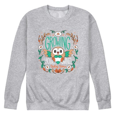 Men's - Pokémon - Rowlet Growing Your Wings Takes Time Graphic Fleece Sweatshirt