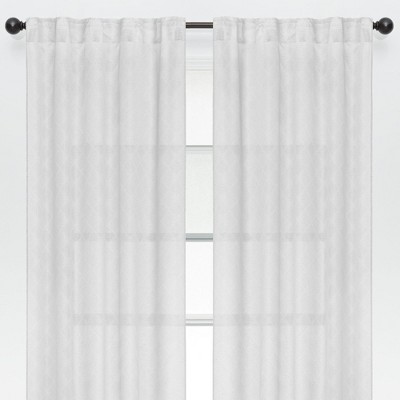 Chanasya 2pk Diamond Textured Semi Sheer Window Curtain Panels - Set of 2