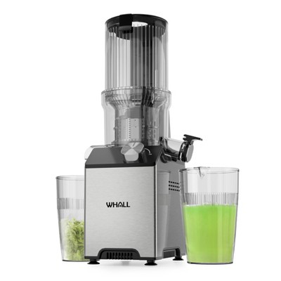 Whall Cold Press Slow Masticating Juicer – 4" Extra-Large Feed Chute, Auto-Reverse, Dual Speeds for Soft & Hard Produce, 180W