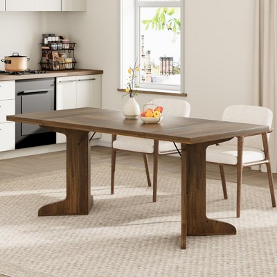 71" Large Dining Table for 6 to 8 People, Modern Dinner Table with Unique Wooden Legs, Rectangle Dining Table for Kitchen, Dining Room & Living Room