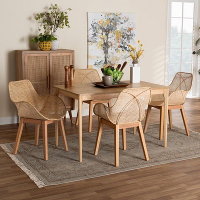 Baxton Studio Ballerina Modern Bohemian Metal 5-Piece Dining Set