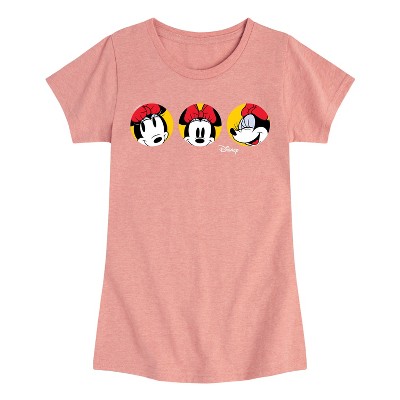 Girls' - Disney - Minnie Mouse Faces Fitted Short Sleeve Graphic T-Shirt