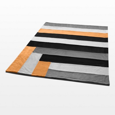 Slickblue Multi-Stripe Coral Fleece Throw, 59x78.7 inches, Warm & Comfortable for Bedroom & Living Room, 5 Color Options