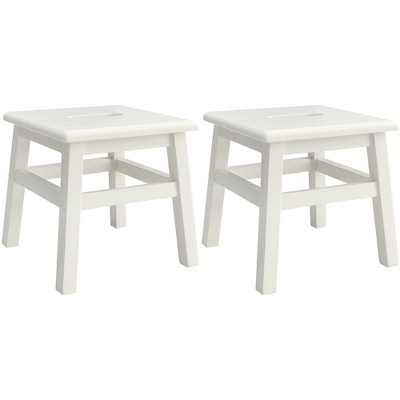 eHemco Solid Hardwood Step Stool, 12.25 Inches Height, Set of 2