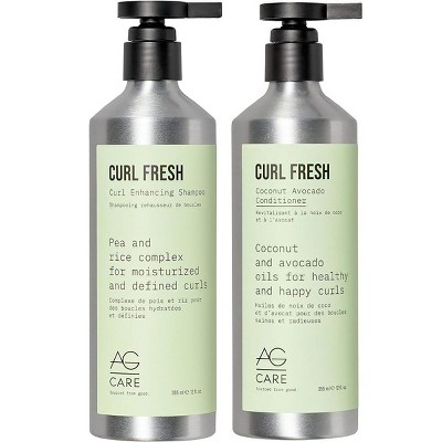 AG Care Curl Fresh Curl Enhancing Shampoo & Coconut Avocado Conditioner (12 oz DUO SET Kit) Define & Strengthen Hair Curls